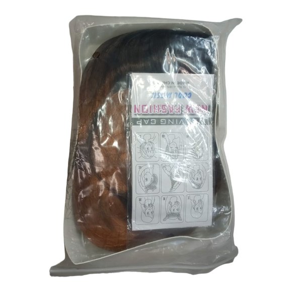 Women Long Wavy Synthetic Wig Brown Middle Part Heat Resistant Full Wig Costume - Picture 4 of 6